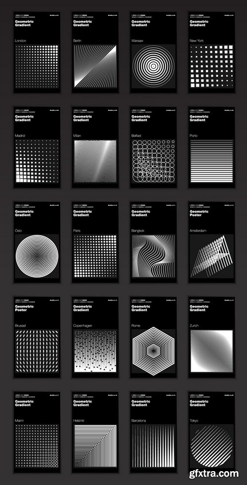 Geometric Gradient in 40 Shapes EPS