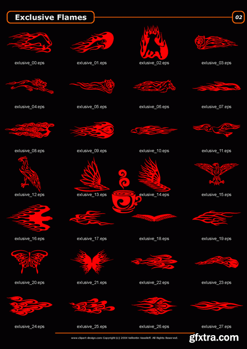 ClipArt DeSign 04 Exclusive Flames 100xEPS