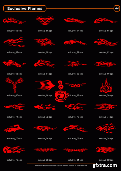 ClipArt DeSign 04 Exclusive Flames 100xEPS