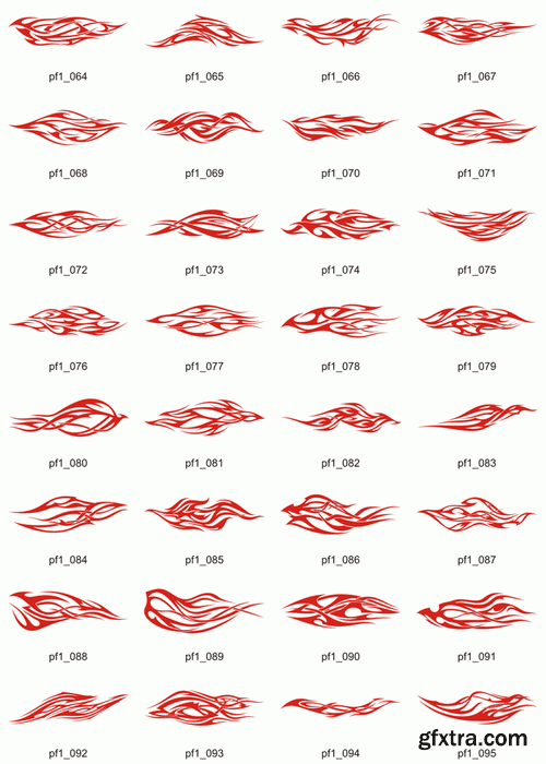 ClipArt DeSign - Power Tribal Flames 1, 124xEPS