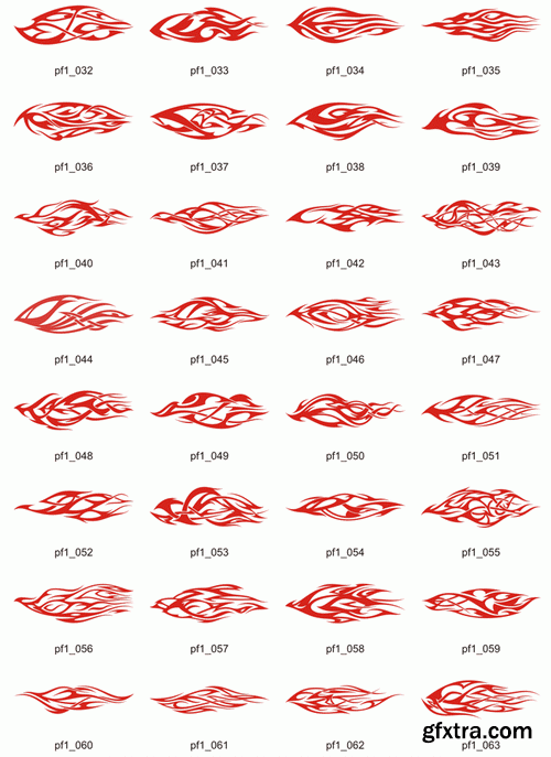 ClipArt DeSign - Power Tribal Flames 1, 124xEPS