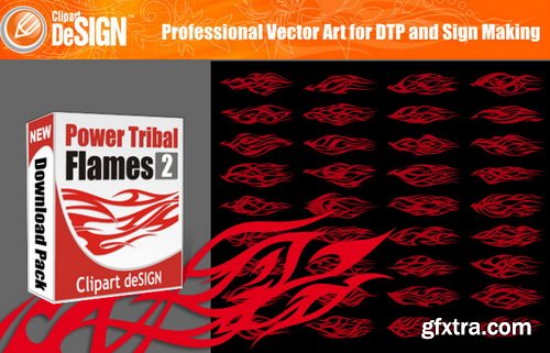 ClipArt DeSign - Power Tribal Flames 2, 124xEPS