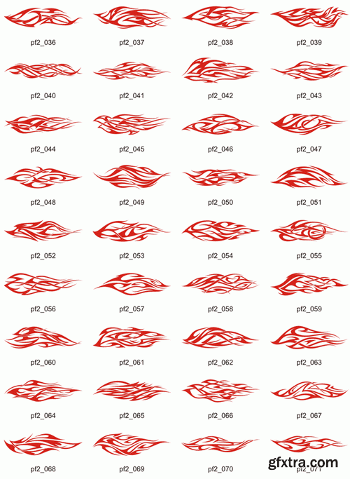 ClipArt DeSign - Power Tribal Flames 2, 124xEPS