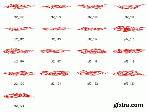 ClipArt DeSign - Power Tribal Flames 2, 124xEPS