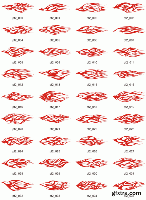 ClipArt DeSign - Power Tribal Flames 2, 124xEPS