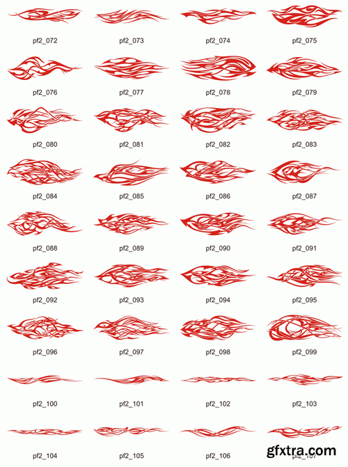 ClipArt DeSign - Power Tribal Flames 2, 124xEPS