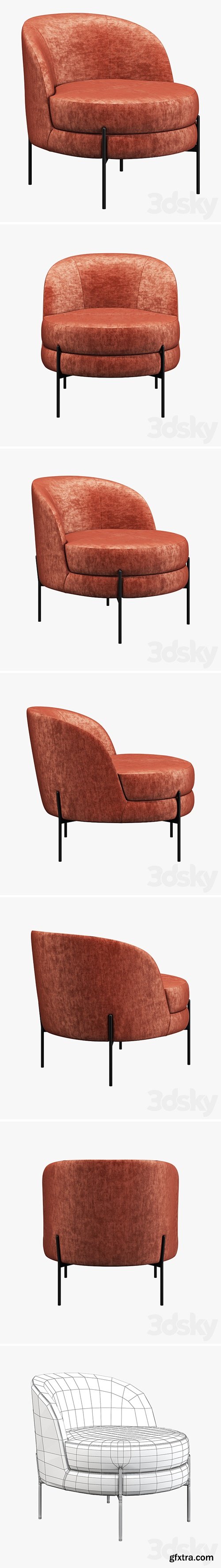 Vetro mebel bella rose armchair