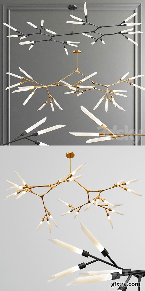 Led Nordic & Rotatable Branch Tube Chandelier