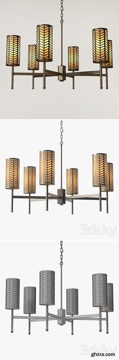 Tigermoth lighting-Stem chandelier with lattice