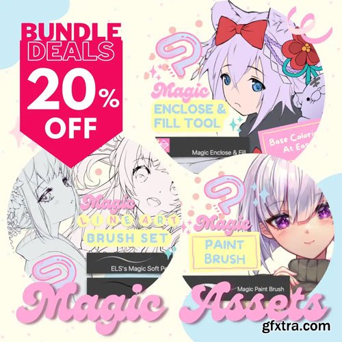 lunarmimi Magic Assets Bundle For Clip Studio Paint