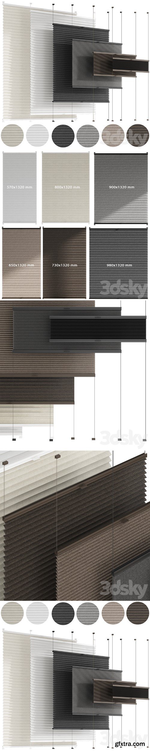 Animated pleated curtains