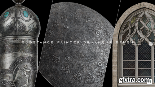 Substance Painter Ornament Path Tool brush + 106 high quality Ornament and Trim brush 