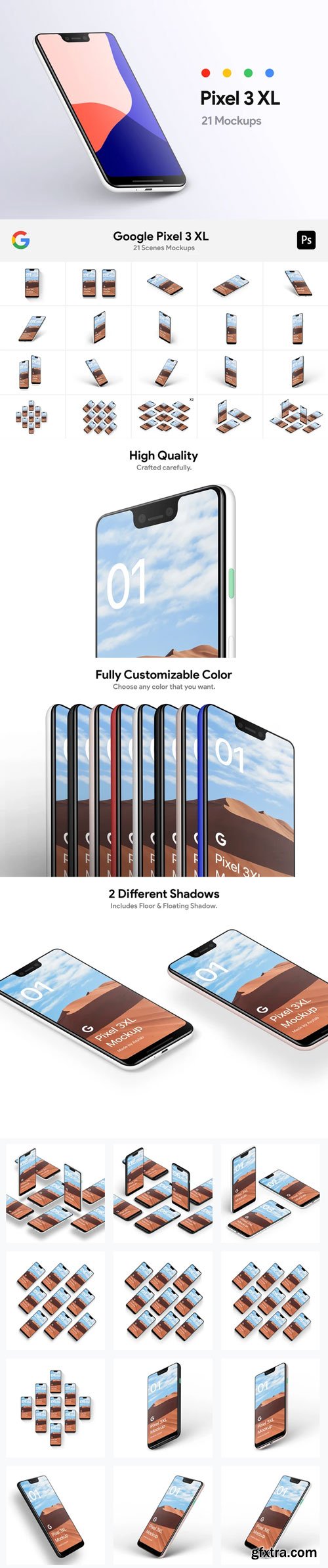 Asylab - Google Pixel 3 XL - 21 Mockups