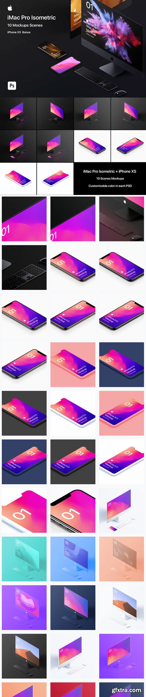 Asylab - iMac Pro Isometric - 10 Mockups