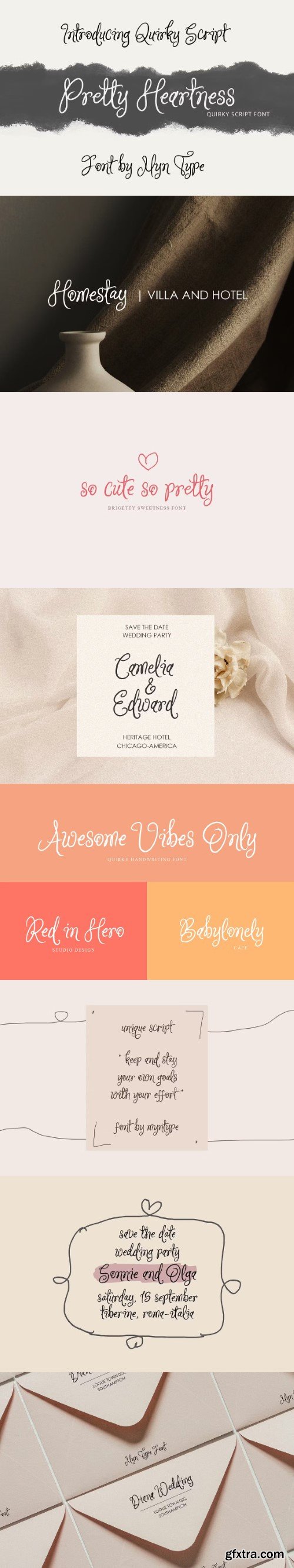 Creativemarket - Pretty Heartness Quirky Handwriting