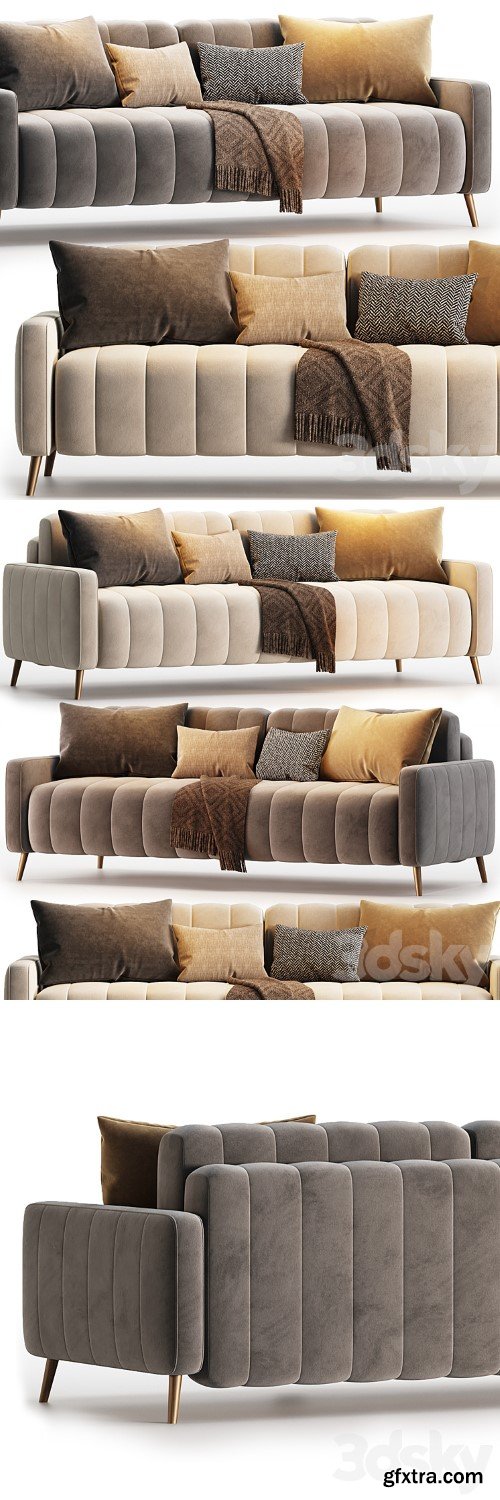 Sofa Markful Velvet Gray