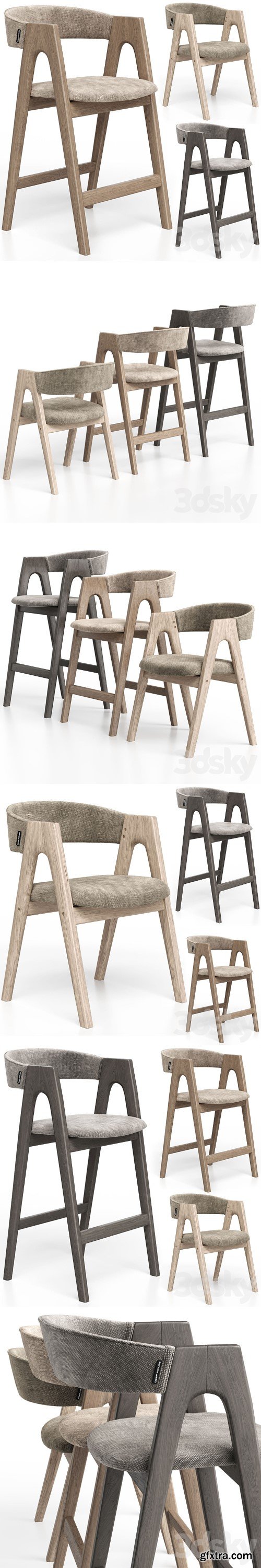 Dublin chair regular, bar and half-bar from Deephouse