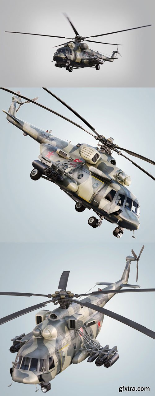 Mi8 - AMTSh Helicopter - 3D Model