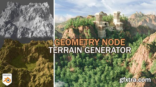 Terrain Generator-Geometry Node Blender 4.3