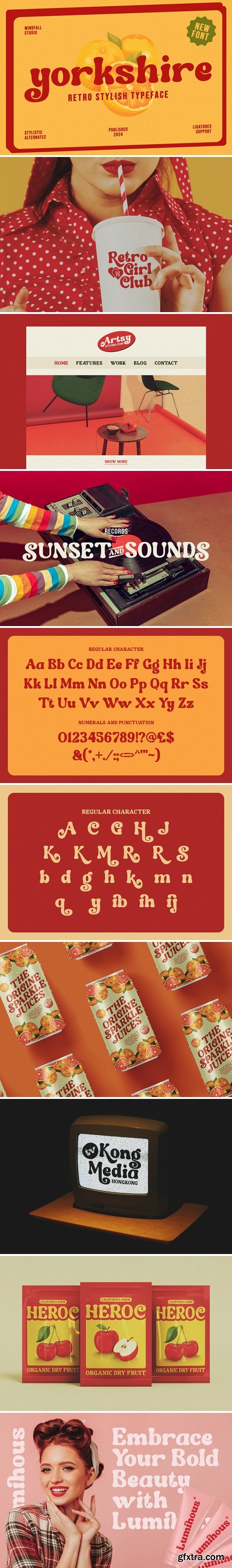 CM - Yorkshire - Retro Rounded Typeface 278460885