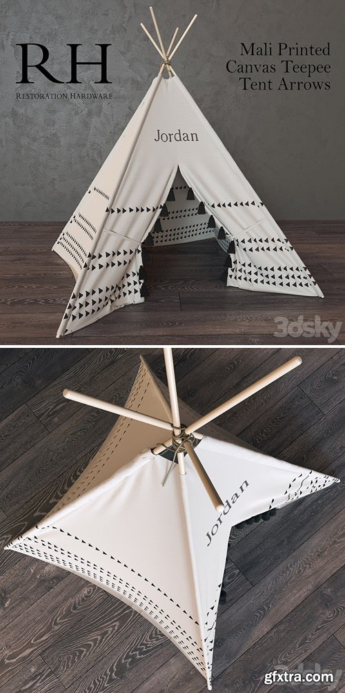 Mali Printed Canvas Teepee Tent Arrows