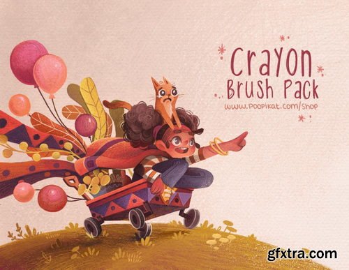 Kate Pellerin Poopikat - Crayon Brush Pack For Procreate