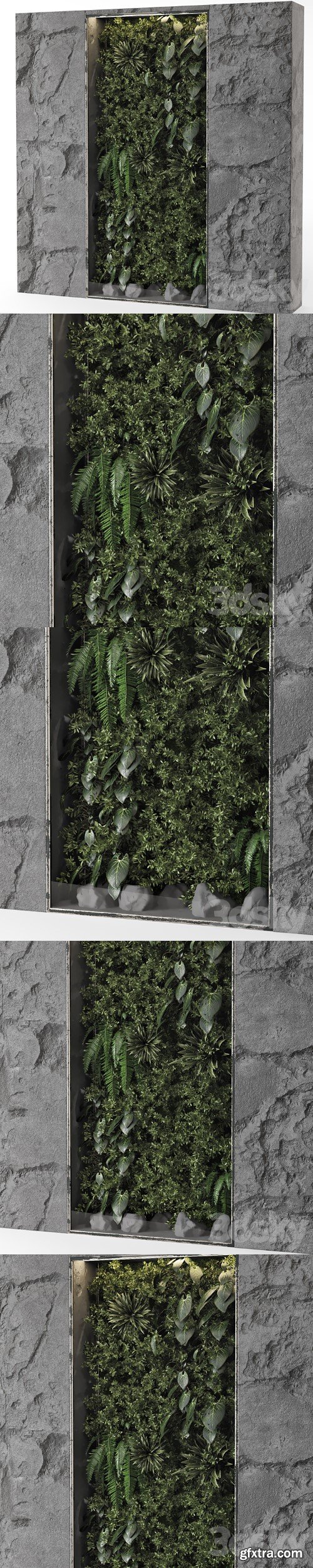 Indoor Wall Vertical Garden Behind the Glass - Set 698