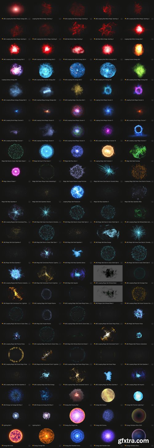 ProductionCrate - Energy Balls - 110 4K VFX Items