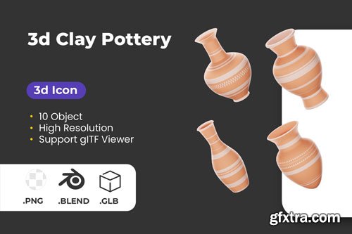 IconScout - Clay Pottery Vase 3D Icon Pack