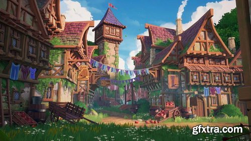 Fab - Modular Stylized Medieval Town ( Medieval Town Medieval Street Stylised )