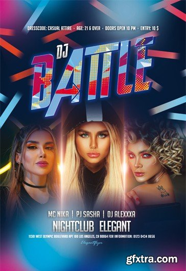 Elegant Flyer - Battle DJ - Premium PSD Poster Template - 10029430