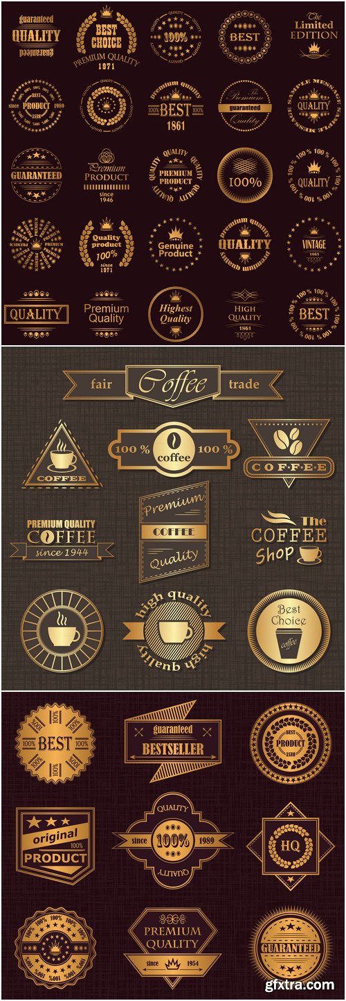 Labels, logos, badges, ribbons design elements vector set 4