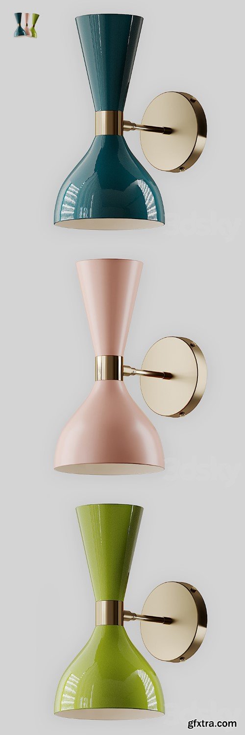 Italian Modern Brass Enamel Ludo Sconce from Blueprint Lighting