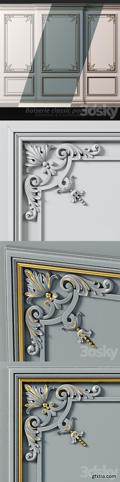 Wall molding 20. Boiserie classic panels