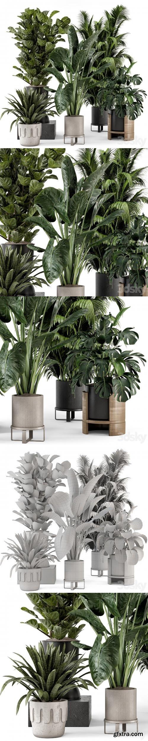 Indoor Plants in Ferm Living Bau Pot Large - Set 1188