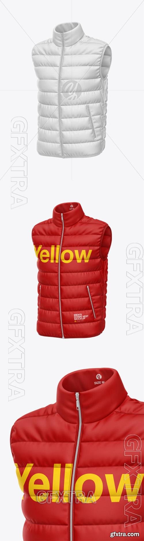 Matte Nylon Mens Down Vest Mockup 75997