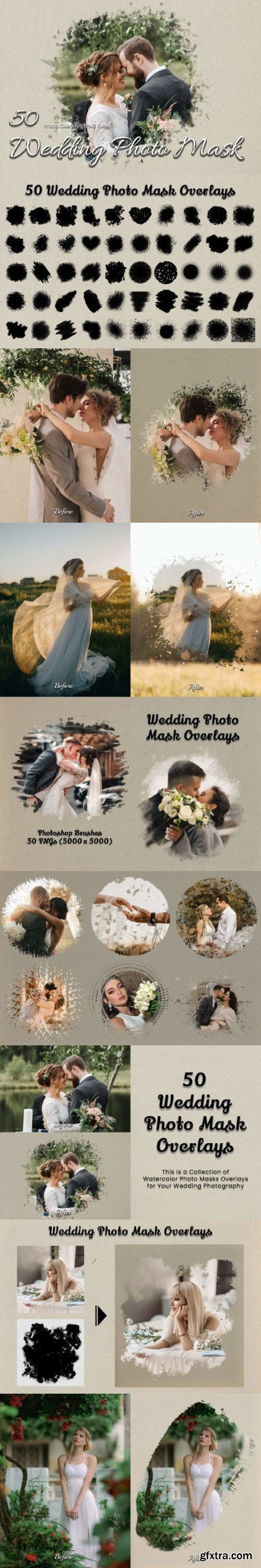 50 Wedding Photo Mask Overlays