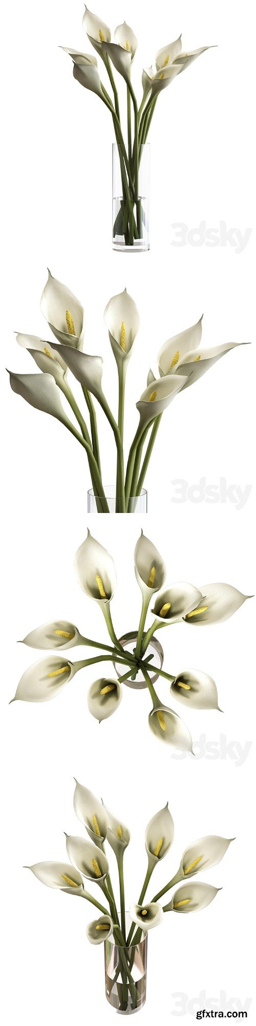 3dsky Pro - Bouquet of calla lilies in a vase