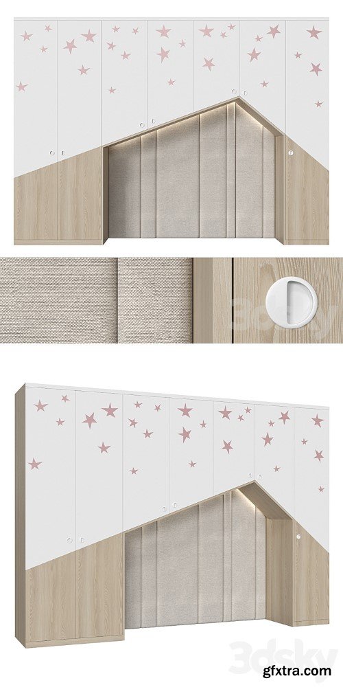 3dsky Pro - Cabinet with headboard 040.