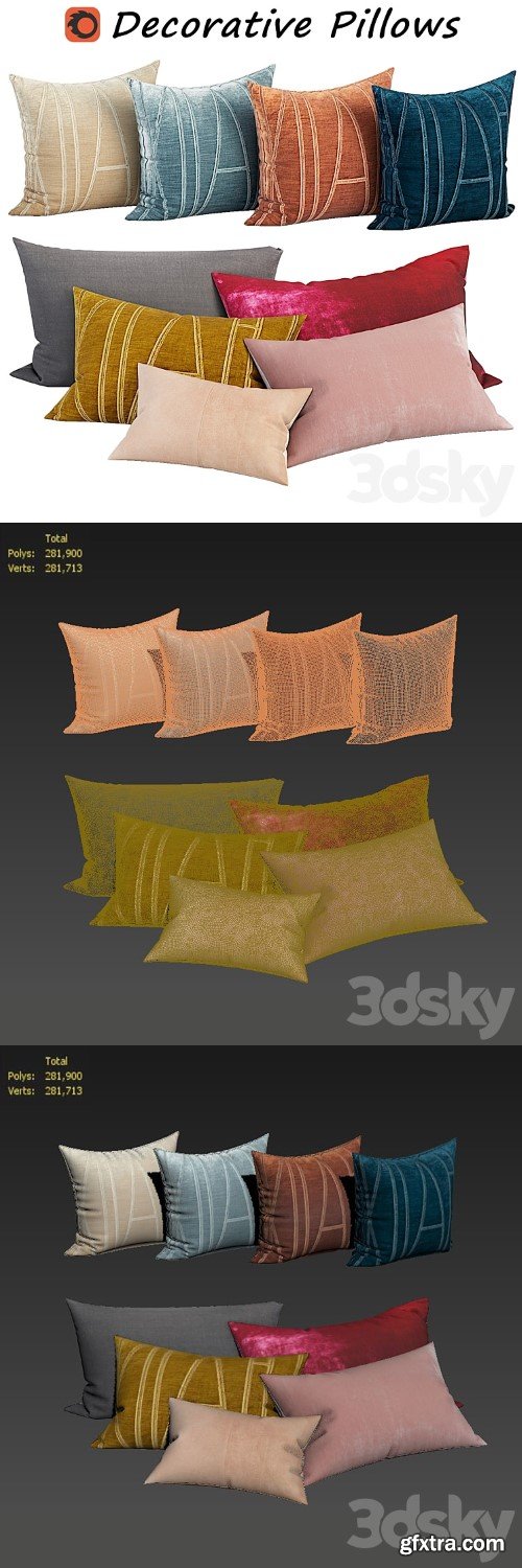 3dsky Pro - Decorative Pillow set 458