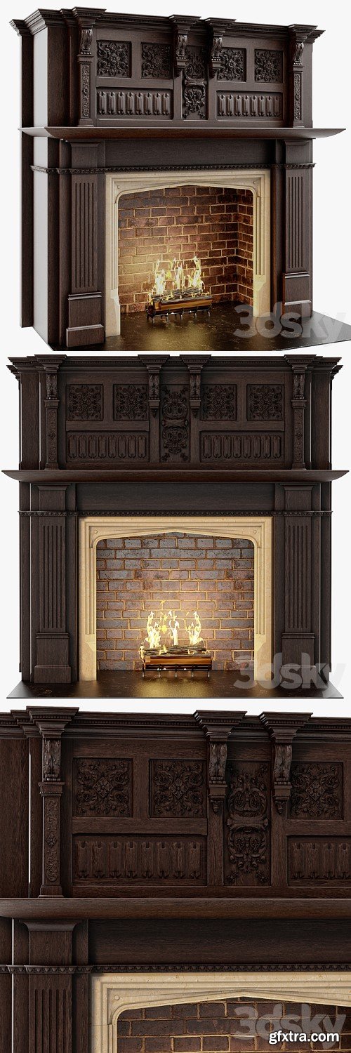 3dsky Pro - Chimneypieces Renaissance Stock No 11453