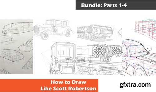 Gumroad - BUNDLE - How to Draw like Scott Robertson Parts 1-4