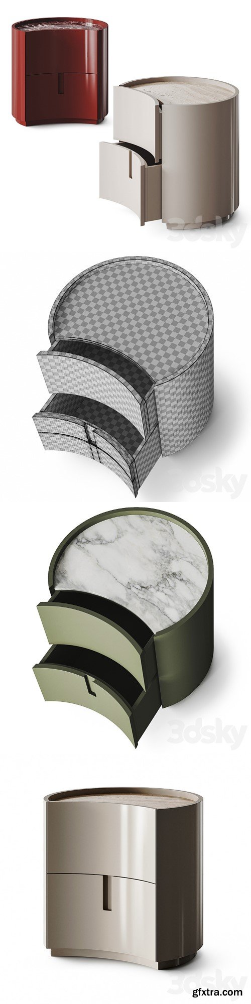 3dsky Pro - Meridiani Johnny Bedside Table