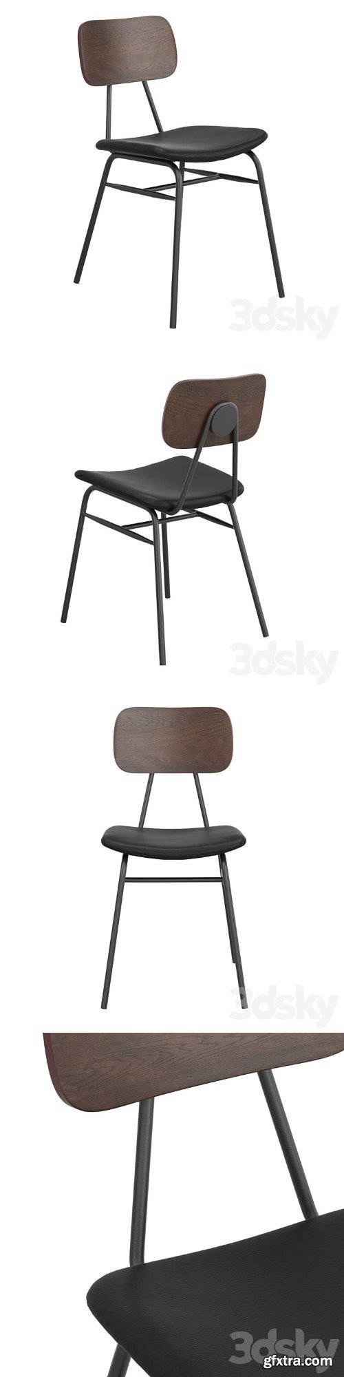 3dsky Pro - Aeon Black Faux Leather Dining Chair