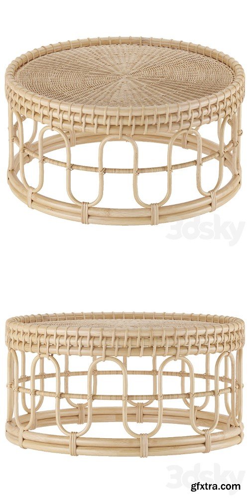 3dsky Pro - Samson Rattan Coffee Table 80 natural