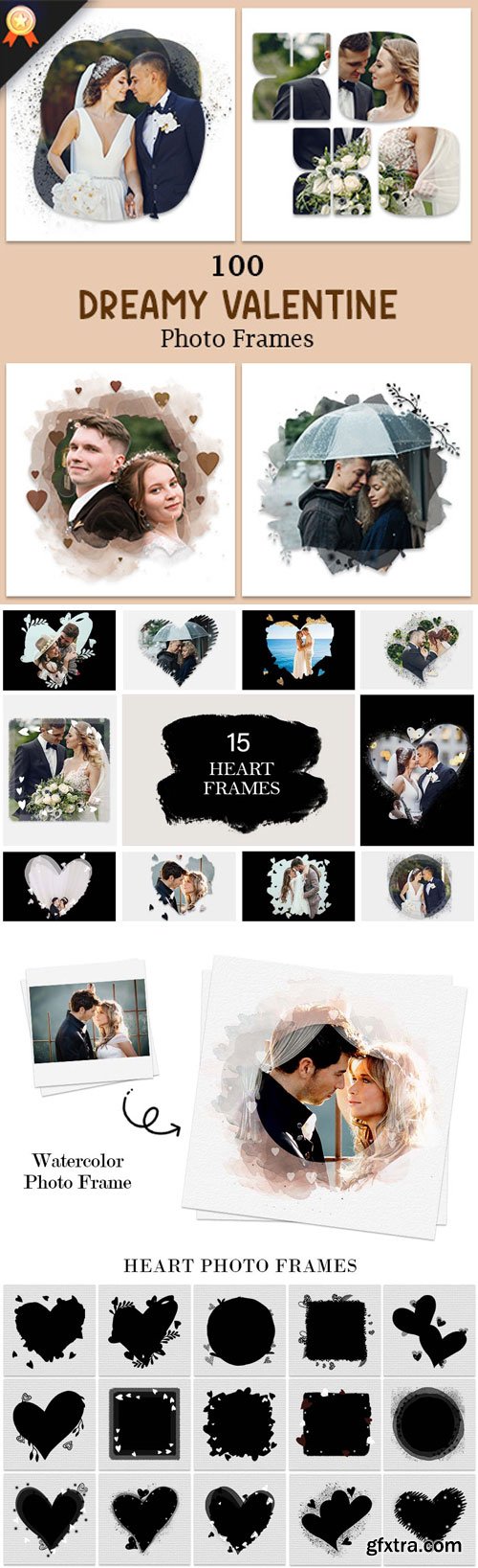 PhotoWhoa - 100 Dreamy Valentine Photo PNG Frames