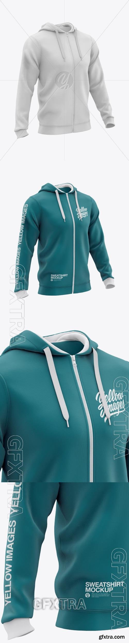 Mens Full-Zip Hooded Sweatshirt Mockup 51756