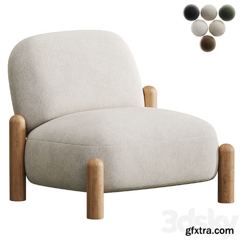 3dsky Pro - Armchair with chenille upholstery Boldi