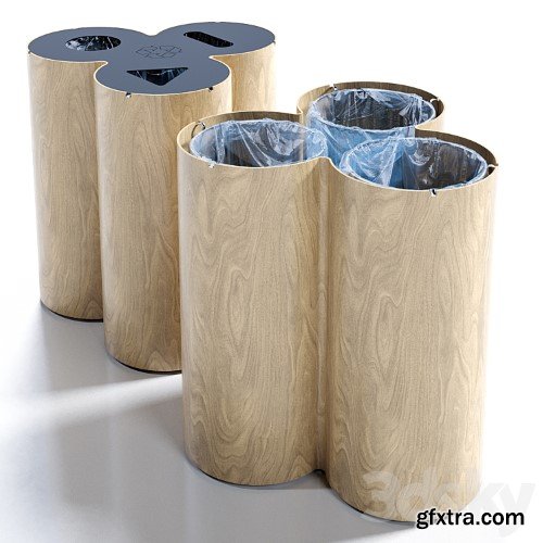 3dsky Pro - Trio recycling bin by Materia