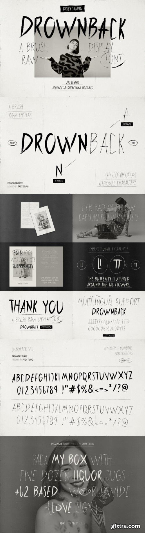 Drownback - Brush Raw Display Font